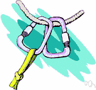 carabiner - an oblong metal ring with a spring clip