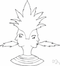 Janus-faced - having two faces--one looking to the future and one to the past