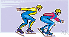 speed skate - an ice skate with a long blade