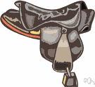 English saddle - a saddle having a steel cantle and pommel and no horn