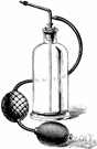 nebuliser - a dispenser that turns a liquid (such as perfume) into a fine mist