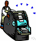 printing press - a machine used for printing