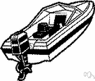 outboard motor - internal-combustion engine that mounts at stern of small boat