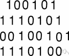 binary code - code using a string of 8 binary digits to represent characters