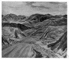 horseback - a narrow ridge of hills