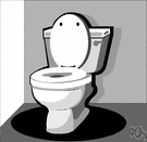 potty - a plumbing fixture for defecation and urination
