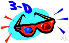 three-D - a movie with images having three dimensional form or appearance
