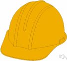 tin hat - a lightweight protective helmet (plastic or metal) worn by construction workers