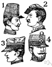 service cap - a cap with a flat circular top and a visor