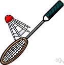shuttle - badminton equipment consisting of a ball of cork or rubber with a crown of feathers