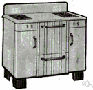 gas range - a range with gas rings and an oven for cooking with gas