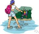 stepping stone - a stone in a marsh or shallow water that can be stepped on in crossing