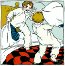 pillow fight - a child's game of fighting with pillows
