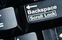 backspace - hit the backspace key on a computer or typewriter keyboard