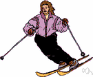 traversal - taking a zigzag path on skis