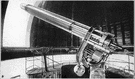 refracting telescope - optical telescope that has a large convex lens that produces an image that is viewed through the eyepiece