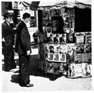 newsstand - a stall where newspapers and other periodicals are sold