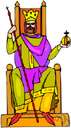 throne - the chair of state for a monarch, bishop, etc.