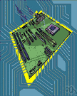 CPU board - the main circuit board for a computer