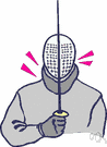fencing mask - a face mask made of fine mesh that is worn over a fencer's face