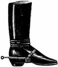 riding boot - a boot without laces that is worn for riding horses