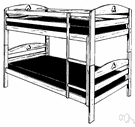 bunk bed - beds built one above the other