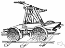 handcar - a small railroad car propelled by hand or by a small motor