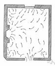 air current - air moving (sometimes with considerable force) from an area of high pressure to an area of low pressure