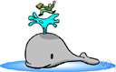 devilfish - medium-sized greyish-black whale of the northern Pacific