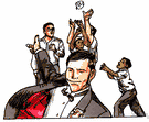 groomsman - a male attendant of the bridegroom at a wedding