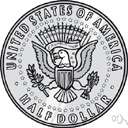 half dollar - a United States coin worth half of a dollar