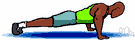 press-up - an arm exercise performed lying face to the floor and pushing the body up and down with the arms