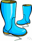 rubber boot - a high boot made of rubber