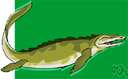 ichthyosaur - any of several marine reptiles of the Mesozoic having a body like a porpoise with dorsal and tail fins and paddle-shaped limbs