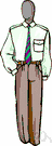 trousered - dressed in trousers