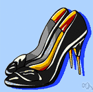 spike heel - a very high narrow heel on women's shoes