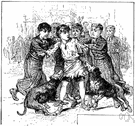 gang fight - a fight between rival gangs of adolescents
