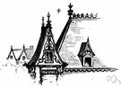 French roof - a mansard roof with sides that are nearly perpendicular