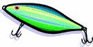 fisherman's lure - (angling) any bright artificial bait consisting of plastic or metal mounted with hooks and trimmed with feathers