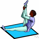 gym mat - sports equipment consisting of a piece of thick padding on the floor for gymnastic sports