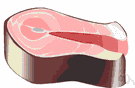 fish steak - cross-section slice of a large fish