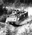 armored personnel carrier - (military) an armored vehicle (usually equipped with caterpillar treads) that is used to transport infantry