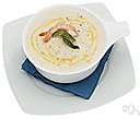 bisque - a thick cream soup made from shellfish