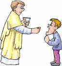 sacrament of the Eucharist - a Christian sacrament commemorating the Last Supper by consecrating bread and wine