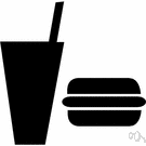 service area - place on a highway providing garage services and eating and toilet facilities
