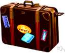 travelling bag - a portable rectangular container for carrying clothes
