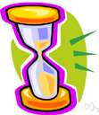 hourglass - a sandglass that runs for sixty minutes
