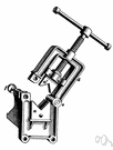 pipe clamp - a clamp for holding pipe that is to be cut or threaded