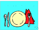 place setting - a table service for one person