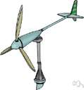 vane - a fin attached to the tail of an arrow, bomb or missile in order to stabilize or guide it